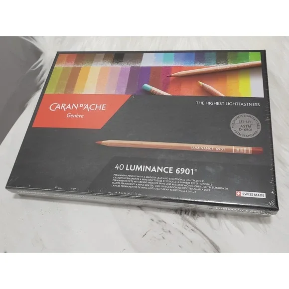 Caran d'Ache Luminance 6901 40 colored pencils NEW SEALED HIGHEST LIGHTFASTNESS