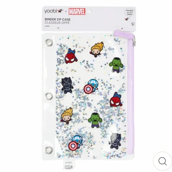 Yoobi Marvel Kawaii Avengers Binder Zip Pencil Case Set of 2
