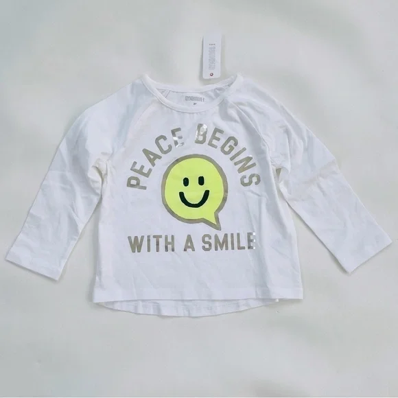 Gymboree Baby Smile White Lightweight Long-sleeve Tee NWT