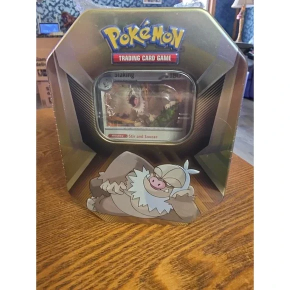Pokémon TCG Triple Whammy Dragon Back SLAKING Collector Tin With 3 Booster Packs