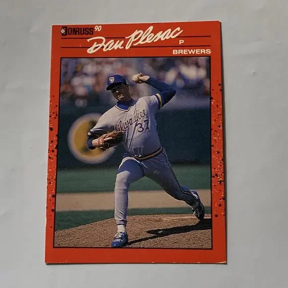 1990 Donruss Dan‎ Plesac Milwaukee Brewers Baseball Card