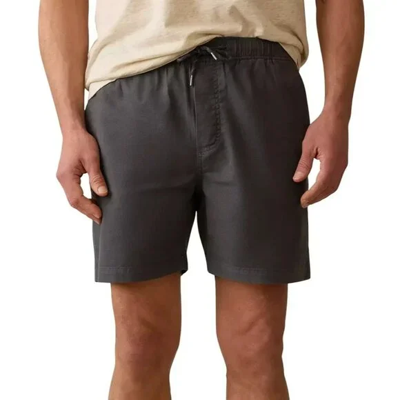Faherty Men's Essential Drawstring Shorts Graphite Tide Size XL Oraganic Cotton