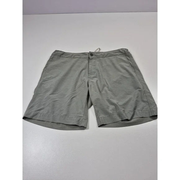 Faherty All Day Shorts Mens 38 Green Chino Drawstring Elastic Waist 8