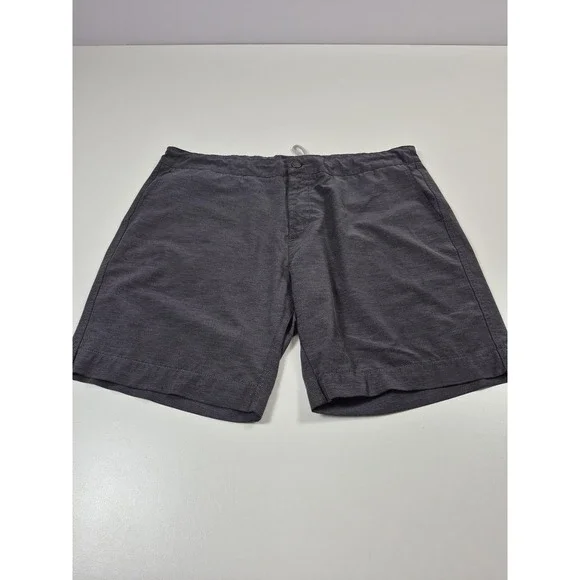Faherty All Day Shorts Mens 38 Gray Chino Performance Drawstring Stretch Casual