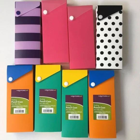 NWT- Set of 8 Sliding Pencil Cases