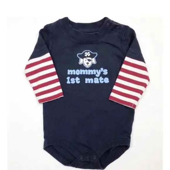 Gymboree Mommy’s First Mate Bodysuit Tiny Pirates Line Size 3-6 Months