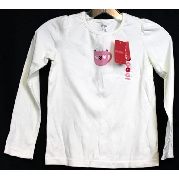 NWT 2008 Gymboree Winter Snowflake T-Shirt Mug Cocoa Hearts Long sleeve sz 8