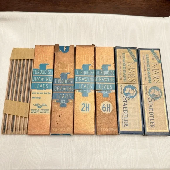 Vintage Eagle Turquoise & Mars Lumograph Drawing Lead Refills