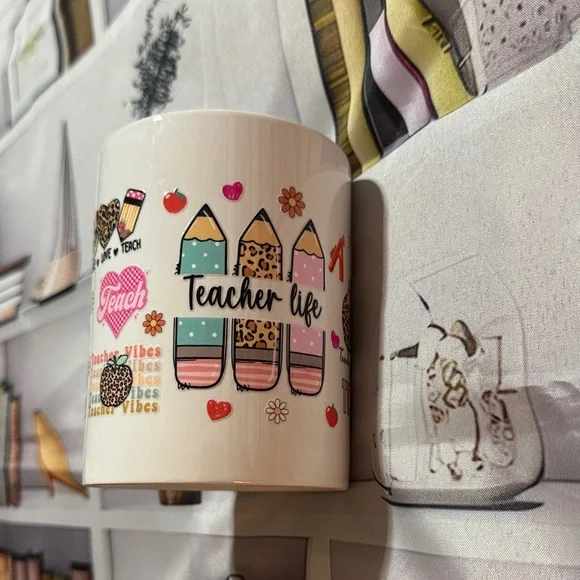 Teacher Life Ceramic Mug - Multicolor