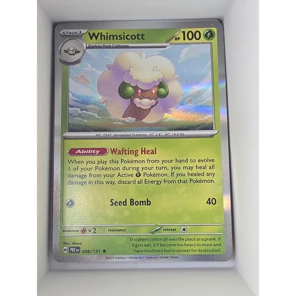 Whimsicott 008/131 Holo Rare Prismatic Evolutions Pokemon Reverse Holo Near Mint
