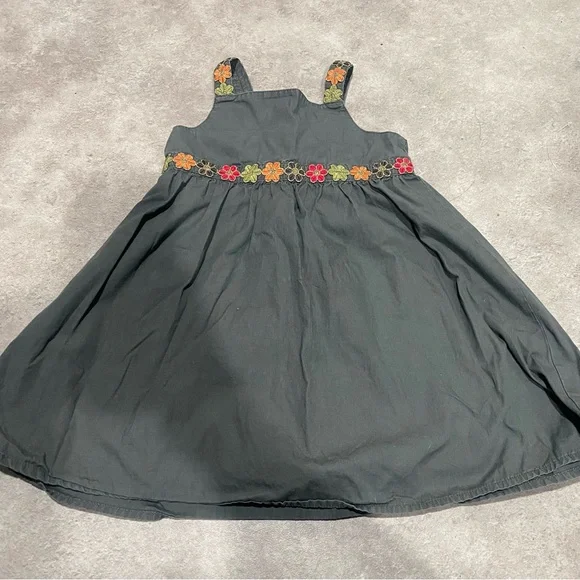 Girls Gymboree 2010 Batik Summer‎ Olive Green Dress Floral Tank Top Style Sz 3t
