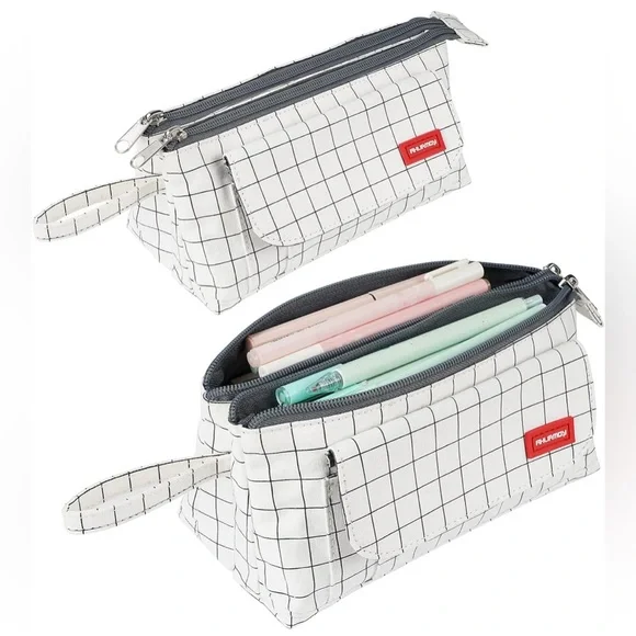 Aoregre Pencil Case with 2 Large Compartments & Front Pocket - NWOT