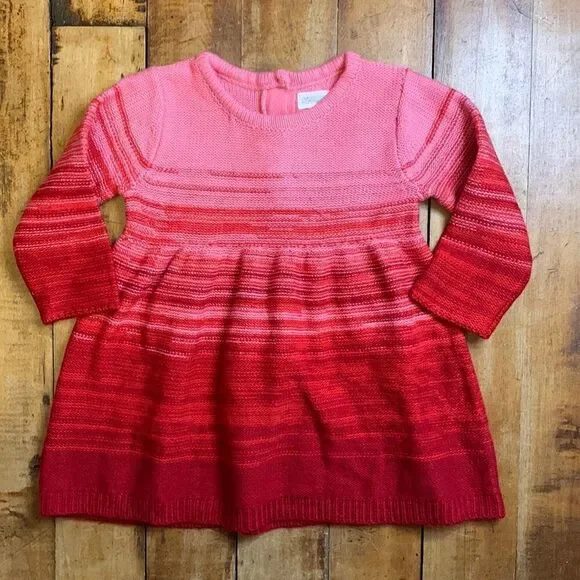 Gymboree sweater dress size 12 to 18 mos red pink Valentines Day outfit holiday