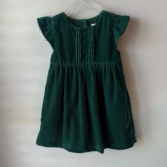 Gymboree Baby Girls Green Velvet Holiday Dress NWT