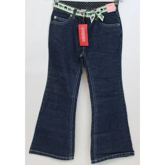 NEW 2006/05 Gymboree Prep Club Denim Jeans sz 7 Spring Turtle Bow Ribbon