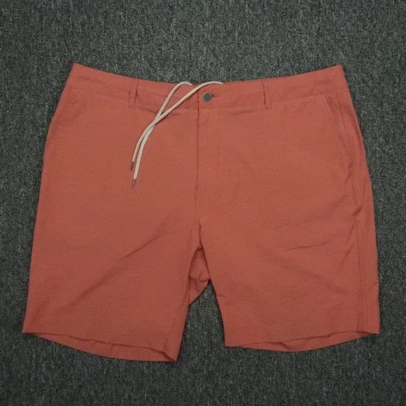 Faherty Shorts Mens 38 Orange Red All Day Chino‎ Stretch Zip Pocket Lightweight