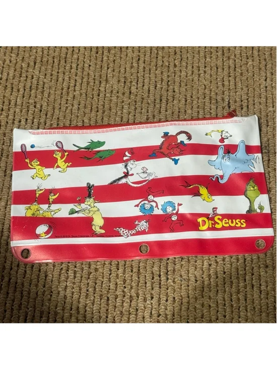 Dr. Seuss Character Pencil Pouch Binder Zipper Case Cat in the Hat Grinch 2018