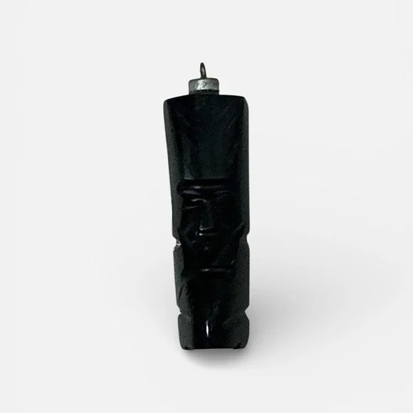 Black Mayan Volcanic Stone Carved Pendant