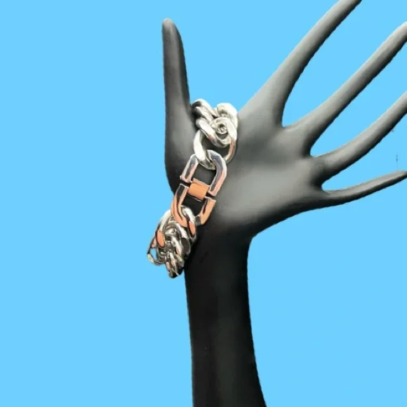 Unisex 20mm Stainless Steel Chain Bracelet 8.5”
