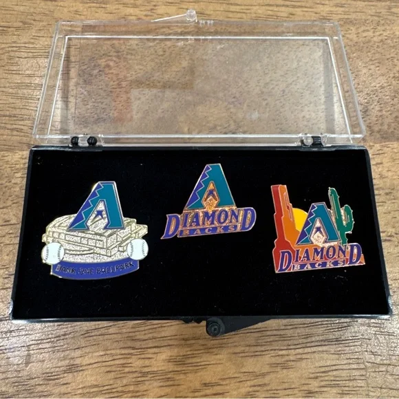Vintage Arizona Diamondbacks Enamel Pin Set Lot of 3 Baseball 1997 Hat Pinback