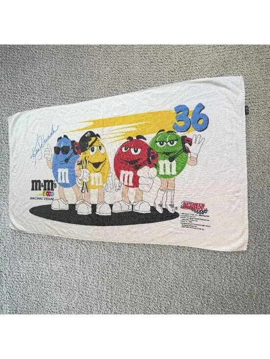 Vintage M&M’s Racing Team #36 Ken Schrader NASCAR Towel Banner Y2K Sports Design