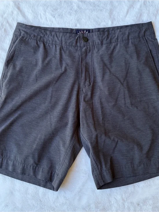 Faherty All Day Shorts Mens Gray Chino Drawstring Stretch Casual