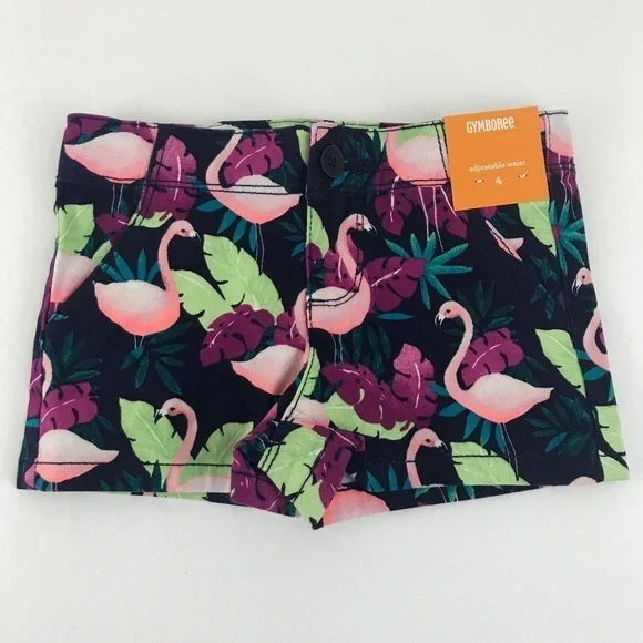 Gymboree Navy Pink Flamingo Shorts‎ Size 4 …