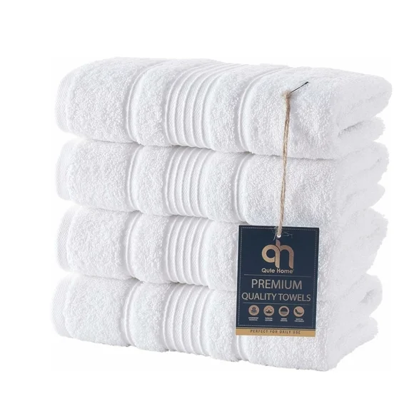 Home 4-Piece Hand Towels Set, 100% Turkish Cotton Premium
