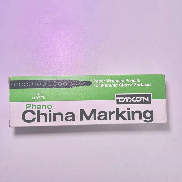 Dixon Phano China Marking Paper Wrapped Pencils No.77 Black (12) Vintage in Box