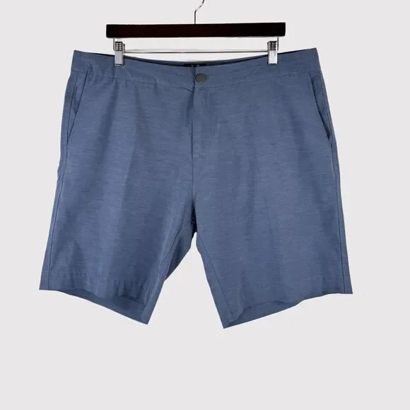 Faherty Allday Mens Shorts Blue Chino Flat Front Performance Stretch Size 38