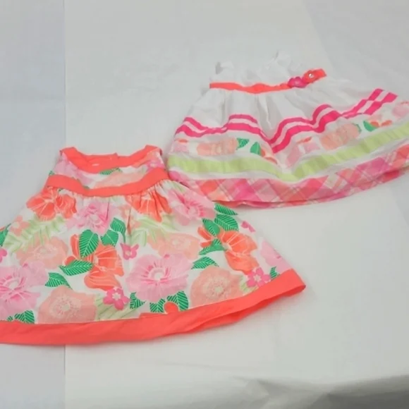 Gymboree Floral and Striped Baby Dress Lot Size 12-18 Months