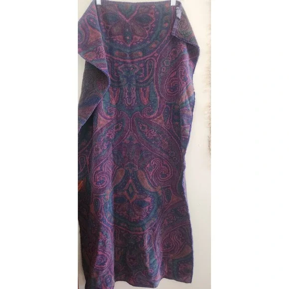 Ralph Lauren Bath Towel Paisley‎ vintage Medallion burgundy Blue Green Cotton