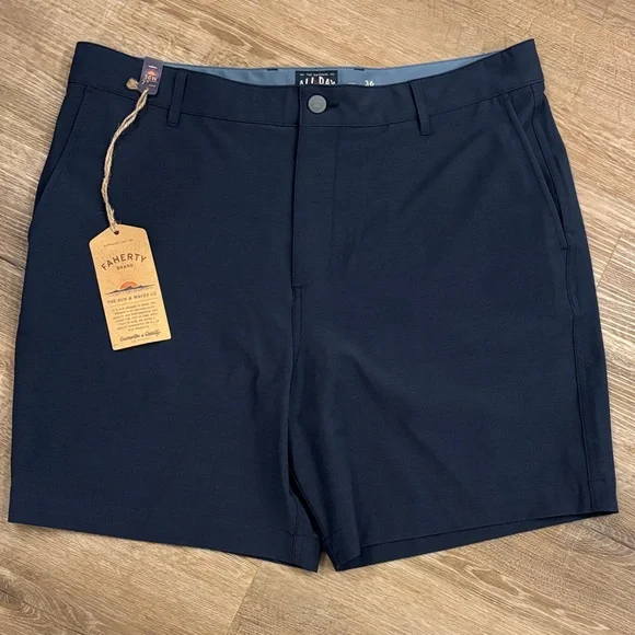 NWT - Faherty Men's Dark Blue Flat Front Shorts