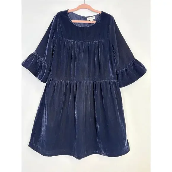 Gymboree Girls‎ Blue Velvet Dress Lined Holiday Party Wedding Size 7
