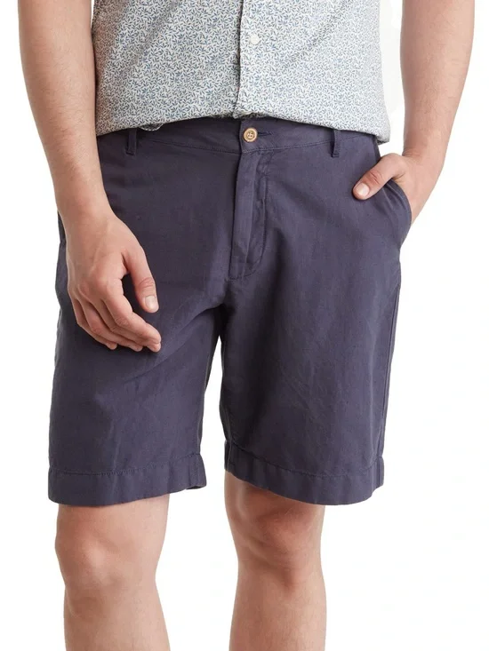 Faherty Malibu Linen & Cotton Chino Shorts Size 35