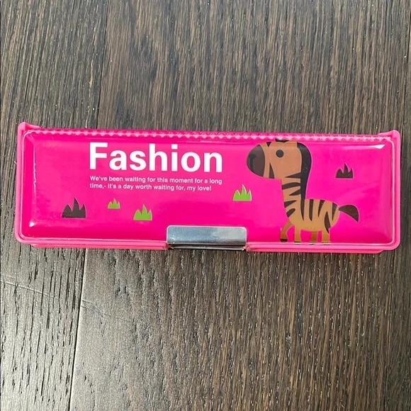 Pink Fashion Pencil Case with Zebra Design