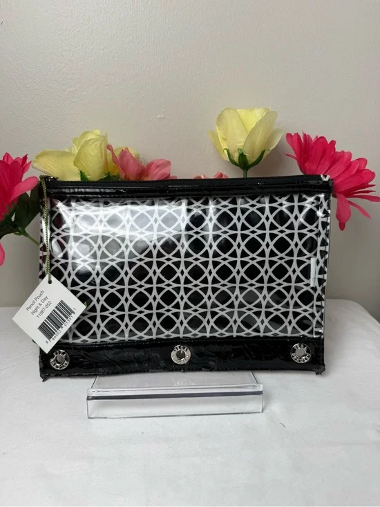 NWT Vera Bradley Night & Day Pencil Pouch Retired Pattern Clear Case