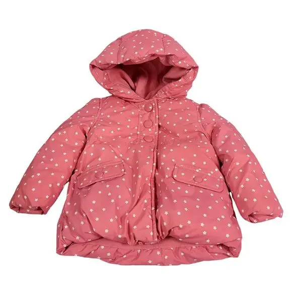 Gymboree Cozy Fairytale Pink w/White Stars‎ Puffer Jacket Size 12-24 Months