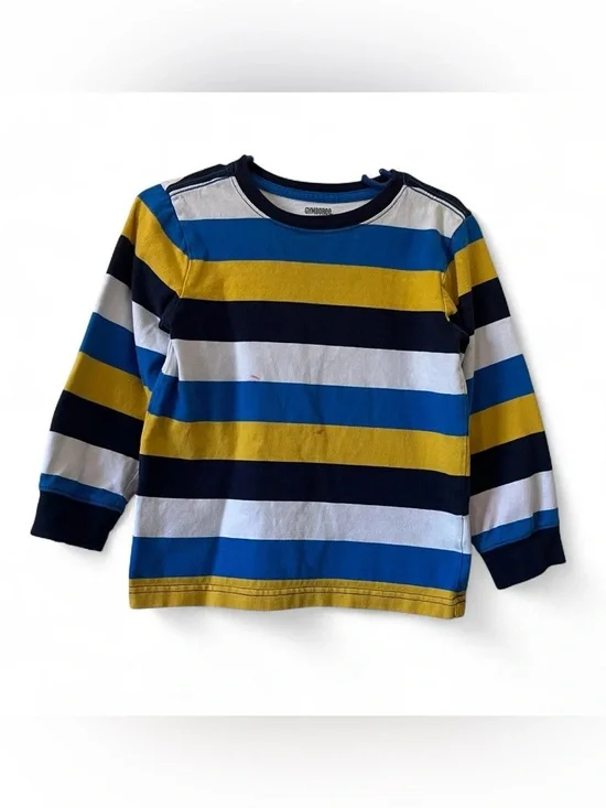100% Cotton Gymboree Y2K Varsity Rugby Preppy Long Sleeve Striped Toddler 3T Boy
