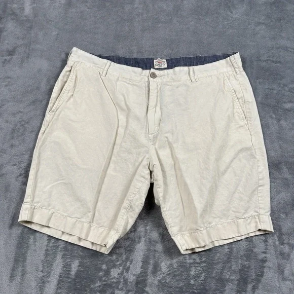 Faherty Malibu Shorts Mens 36 Tan Chino Linen Blend Summer Resort Preppy Casual