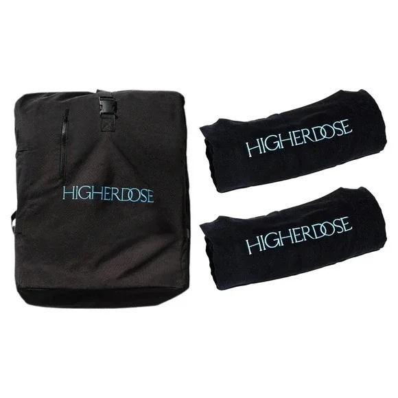 HigherDOSE Infrared Sauna Towel 2 Inserts And Carry Backpack Bag. NEW AND SEALED