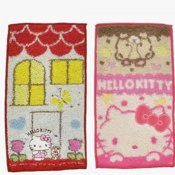 Sanrio Pocket Towel Set, Hello Kitty, 4”x8” Mini Kawaii Japan Import
