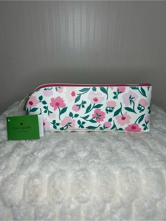 Kate Spade Peony Floral Pencil Pouch w/ Accessories