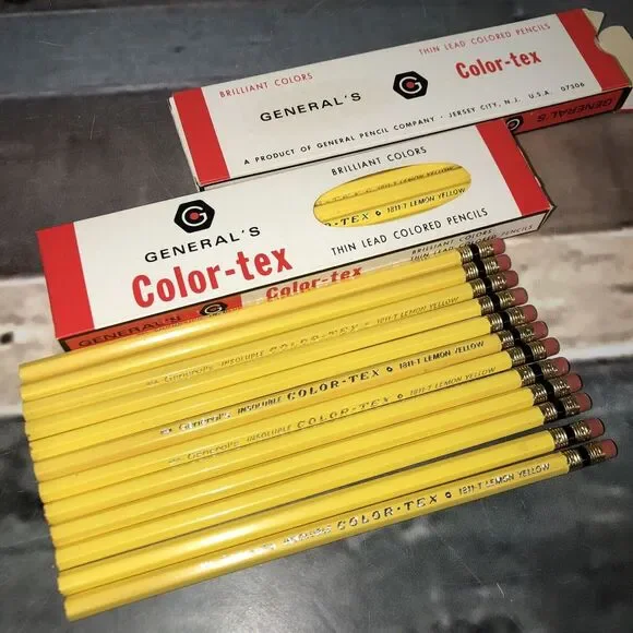 General's Pencils 24 Color-tex Carmine‎ 1811-T Thin Lead Unused Unsharpened USA