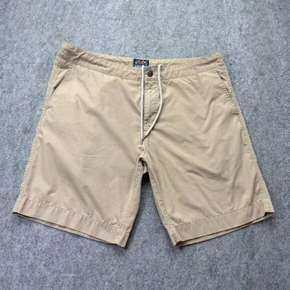 Faherty All Day Shorts Drawstring Men 36 Beige Stretch 9