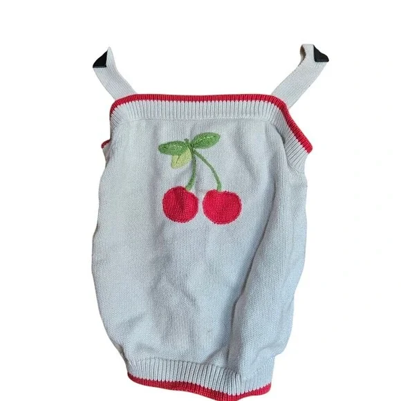 Gymboree Cherry Pie White Sweater Girls‎ 9 Summer Lightweight Knit Summer Top