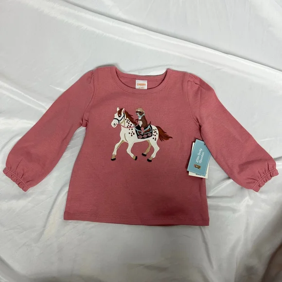 NWT Gymboree Girls Embroidered Horse Top Little Rocky Mountain Size 12-18 months