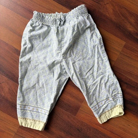 Vintage 1999 Gymboree Baby Pants Blue‎ Yellow Geometric Print 6-12 Months Cotton