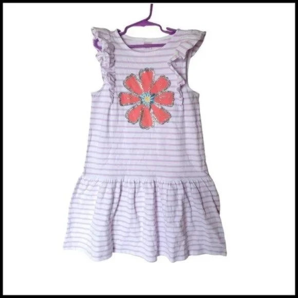 Gymboree Mix N Match Dress Stripe Purple‎ Flower L 10 12 Years Girls Kids