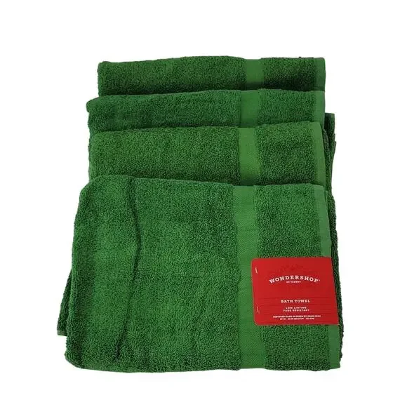 Wondershop Bath Towels, Set of Four, Xmas Green, NWT